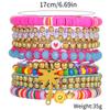 Pulsera Europea y Americana Popular Transfronteriza de Verano para la Playa Acero Inoxidable Colorida Árbol de Coco Tortuga Arcilla Suave Trenzada Juego de Pulseras