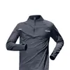 Ropa de Entrenamiento Media Cremallera para Hombre, Cálida con Forro de Forro Polar, Secado Rápido, Manga Larga, Top para Correr Otoño e Invierno, Camiseta Deportiva para Fitness