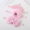 Acessórios para cabelo infantil faixa de cabelo arco de três peças coroa flor cocar bebê menina acessórios para cabelo conjunto de três peças