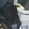 Blusa de Tricô Longa com Decote V Pequeno Vazado Estilo Francês em Liocel Linho para Mulheres, Camada Base, Nova para Primavera/Verão 2026 H040303