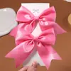 Par de Prendedores de Cabelo e Acessórios de Cabelo Coloridos Europeus e Americanos para Crianças Estilo Pastoral Europeu e Americano Prendedores de Cabelo com Laço Grampos Bico de Pato para Meninas 2440