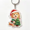 Chaveiro Acrílico de Pequeno Animal de Natal Pingente para Retrovisor de Carro Mochila Pequeno Presente
