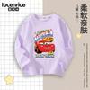 Suéter infantil Car Racing Story com gola redonda e estampa de Relâmpago McQueen, roupas para meninos, anime, desenho animado, casaco da moda
