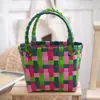 Nova Bolsa de Mão de Palha Plástica para Legumes Bolsa de Praia DIY Foto Bolsa Casual para Mulheres Modelo de Celebridade da Internet Atacado do Fabricante