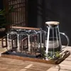 Nuevo Juego de Tazas de Té de Vidrio Estilo Chino para Uso en Casa en la Sala de Estar, Taza de Agua Resistente a Altas Temperaturas con Mango de Madera, Taza de Lujo de Gama Alta para Oficina