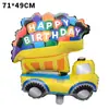 Globo de película de aluminio con forma especial para coche de dibujos animados grande, camión de ingeniería, excavadora, carretilla elevadora, globo, decoración temática de vehículo