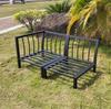 Sofá Silla de Hierro para Exteriores Simple Moderno Doble Asiento para Jardín Patio Impermeable Protección Solar Asiento de Sofá Metálico Venta al por Mayor