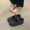 Zapatos de Plataforma Mary Jane de Lana con Piel para Mujer 2026 Otoño/Invierno Forro Cálido Zapatos Individuales Velcro Birken Zapatos de Algodón