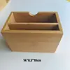 Caixa de Lenços de Mesa para Restaurante de Hotel com Logotipo Gravado, Caixa de Armazenamento de Guardanapos, Caixa de Lenços Simples de Bambu