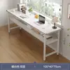Escritorio de Computadora de Mesa Larga para Dormitorio Niñas Sencillo Oficina Estudio Estudiante Hogar Rectangular Trabajo