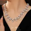 Conjunto de Duas Peças de Colar e Brincos Moda Transfronteiriça Europeia e Americana Luxo Leve Acessórios de Casamento para Noivas Conjunto de Vestido para Mulheres Atacado Yiwu