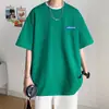 Camiseta de Manga Corta para Hombre Marca de Moda Tendencia Versátil Estilo Ins Holgada Verano Nuevo Estilo Hong Kong Top Holgado Camiseta Juvenil