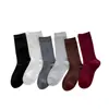 Calcetines de Raya Vertical Lisos Estilo Coreano de Principios de Otoño Versátiles Sin Hueso Raya Vertical Calcetines Apilados Ropa Exterior Calcetines Largos Calcetines Postparto Calcetines de Media Pantorrilla