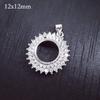 Colgante de Diamante con Forma de Girasol Estilo Princesa Diana, Chapado en Plata 925 Redonda, Montura de Colgante de Moissanita de Corte Huevo 10 13 14