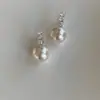 Brincos Brancos Australianos Frescos Importados da Áustria, Brincos de Pérola Branca Australiana Shijia com Diamantes, Brincos Brancos Australianos de Alta Qualidade, Brincos de Alta Qualidade