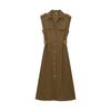 Amazon Export Vestido Midi de Linho Feminino de Verão Estilo Europeu e Americano Moderno Abotoamento Simples 8741063