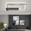Luminária de teto protetora para os olhos com moldura quadrada multicamadas, luminária de sala de estar estrelada, luminária de teto LED retangular simples moderna em preto e branco