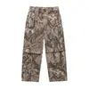 Jeans Nuevos con Estampado de Rama 2026 para Hombre, Corte Recto Holgado, Pantalones de Pierna Ancha Largos hasta el Suelo, Pantalones Largos de Estilo Trendy de Pareja para Primavera y Verano