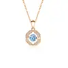 Collar Colgante Redondo Martillado Perfecto Octogonal de Plata de Ley 925 para Mujer Moissanita Lujo Accesible Estilo Ins Nicho Joyería de Cadena para Clavícula