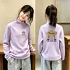 Camiseta Interior de Polar para Niña con Cuello Medio Alto Manga Larga Infantil Bonita Niña Pequeña Elegante Ropa Interior Otoño e Invierno