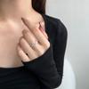 Anillo de plata esterlina S925 nuevo japonés y coreano con incrustaciones de circonita y trébol de cuatro hojas, diseño de personalidad, anillo de moda exquisito