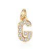 Pingente de Letra 26 em Cobre com Zircônia Incrustada, Estilo Transfronteiriço Europeu e Americano, Acessórios de Joias Elegantes e Versáteis para o Dia a Dia, Atacado