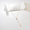 L250 Micro Incrustado Gota d'Água Zircônia Borla Colar Feminino Moda Casual Aço Inoxidável Cor Dourada Corrente da Clavícula