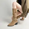 Primeiro encontro temporada super bonitas botas empilhadas Maillard botas longas femininas petite botas longas bico fino emagrecedoras botas de cavaleiro
