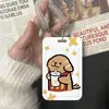 Capa de cartão de cachorro microfone criativo cartão de refeição de estudante campus crachá de controle de acesso de ônibus certificado corda de mola concha protetora cordão