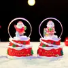 Nuevo producto transfronterizo: Bola de cristal con gorro de Santa, mini bola de agua colorida brillante, pieza decorativa creativa, adorno de luz ambiental