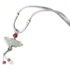 Nuevo Collar con Cordón Trenzado y Colgante de Borla de Jade de Loto Estilo Chino, Decoración de Cheongsam Estilo Antiguo, Cadena Hanfu Estilo Chino, Versátil
