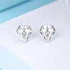 Aretes de tuerca de diamantes creativos de plata esterlina S925 a la moda, nuevos aretes de nicho de estilo coreano para niñas, joyería de entrega de una pieza para celebridades en línea