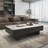 Mesa de Café de Piedra Sinterizada 2025 Sala de Estar Hogar Lujo Ligero Moderna Celebridad de Internet Rectangular Apartamento Pequeño Mesa de Té Simple Nuevo Estilo Combinación