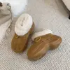 Zapatos de algodón con tacón y antideslizantes para mujer, zapatos de pelo con apertura cálida en el tobillo, zapatos de confinamiento, ropa para el hogar, suela gruesa, forro de felpa, para personas menudas, felpa, invierno