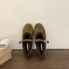 Zapatos planos de felpa estilo hada para mujer 2026 Otoño Invierno nuevo lanzamiento con terciopelo cálido zapatos Mary Jane zapatos Birkenstock zapatos de algodón