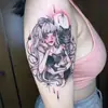 Tatuagem Adesiva Diablo Feminina À Prova D'água Duradoura Europeia e Americana Violência Lori ins Desenho Animado Fofo Flor Braço Não Refletivo Anti-Han