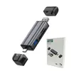Leitor de cartão multifuncional USB 3.0 de 6 em 1 com duas cabeças, estação de acoplamento para laptop Tipo-C, leitor de cartão para celular