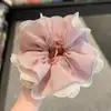 Goma para el pelo de encaje a cuadros dulce y suave estilo francés para mujer, accesorio para el pelo elegante y de alta gama