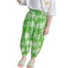 Calça Casual Feminina de Verão Estampada Floral Vintage Cintura Média Alta Gola Solta Versátil Anti-mosquito Ar Condicionado Estilo Coreano Nova