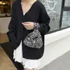 Mini Bolsa de Ombro Estilo Coreano Nova Bolsa Popular para Ombro e Axila Simples de Mão com Lantejoulas Bolsa Tote