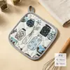 Guantes de cocina para hornear resistentes al calor estilo japonés con estampado floral para venta al por mayor transfronteriza, tapetes para horno aislantes del calor con patrón floral múltiple, almohadillas aislantes del calor resistentes a altas temperaturas