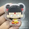 Produto Novo em Estoque: Insígnia Nezha Estilo Chinês Que Acende ao Ser Pressionada, Lavável, Etiqueta de Plástico, Carimbo de Borracha Macia, Insígnia, Acessório para Roupas de Meninas