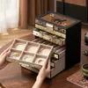 Caja de Almacenamiento de Joyería para Tocador de Escritorio 2026 Nuevo Estilo Vintage a Prueba de Polvo Gran Capacidad Armario de Almacenamiento de Joyería tipo Cajón