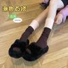 Calcetines de pantorrilla a juego de colores, calcetines japoneses de color liso para mujer, medias de otoño e invierno, calcetines hasta la pantorrilla, nuevos calcetines Zhuji 2023