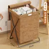 Cesta de ropa sucia con tapa, cesta de almacenamiento de ropa sucia plegable, cesta de lavandería para baño, cesta de almacenamiento de ropa de gran capacidad para baño