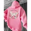 Sudadera con Capucha Exportación Transfronteriza Estampado Doble Flor Paloma Blanca Amazon Wish Una Pieza Al Por Mayor Temu