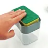 Caja Dispensadora Automática de Detergente Líquido para Cocina Dispensador Automático de Líquido Tipo Pulsador Caja Dispensadora Automática de Líquido Estropajo Cepillo para Lavar Platos Caja de Jabón