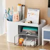 Porta-canetas ornamento transparente criativo de gaveta grande capacidade organizador de papelaria de mesa caixa de armazenamento para crianças e estudantes