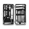 Conjunto de Cortadores de Unha em Estoque Transfronteiriço, Pinças para Cutícula de Aço Inoxidável, Conjunto de Ferramentas para Manicure e Pedicure com 19 Peças, Cortadores de Unha para Dropshipping