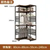 Armario abierto metálico hecho a sí mismo combinación dormitorio vestidor perchero de pie de doble capa perchero para colgar ropa walk-in